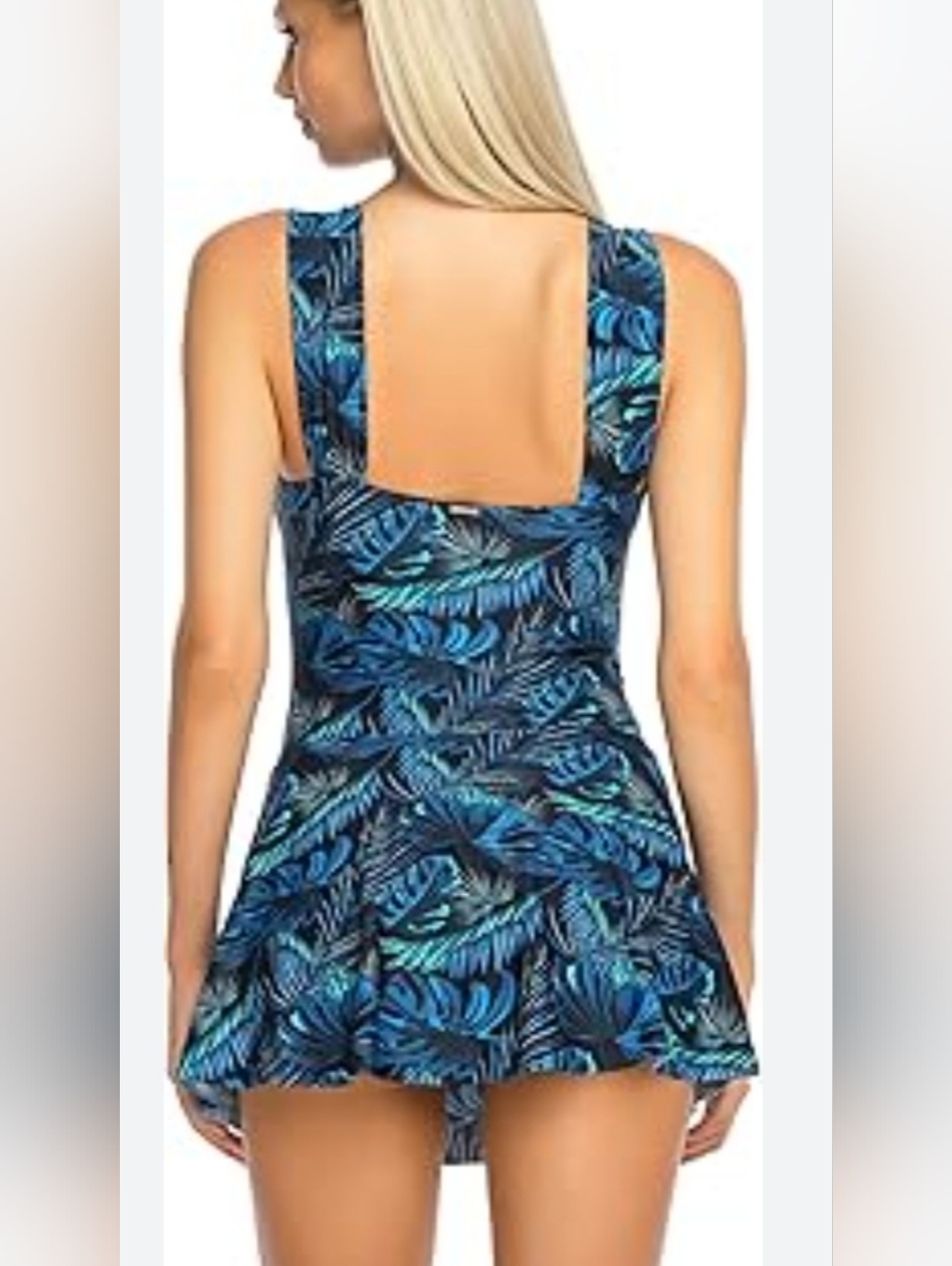 Stylish Leave Print Rushed One Piece Swimsuit Size Large New With Tag!
